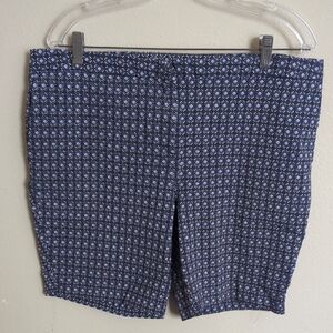 Mario Serrani Navy Geometric Patterned Shorts